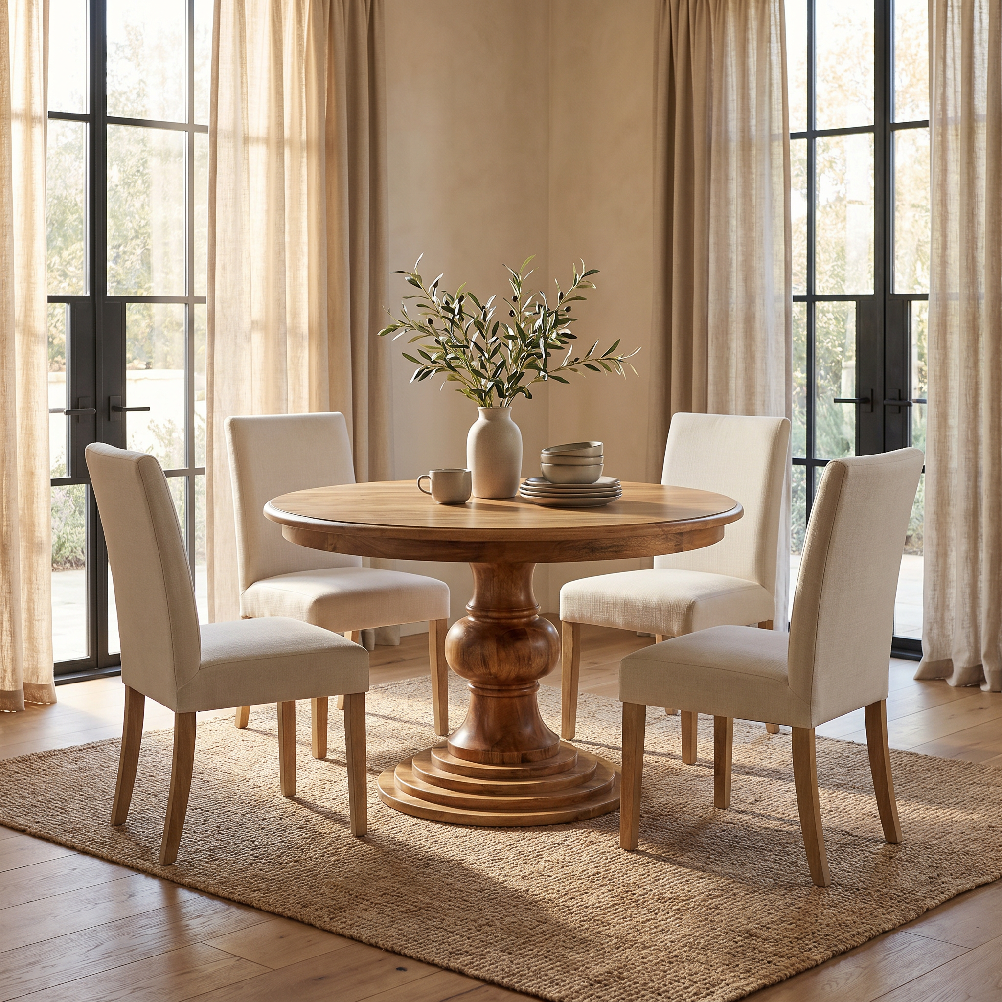 Round Turned Dining Table