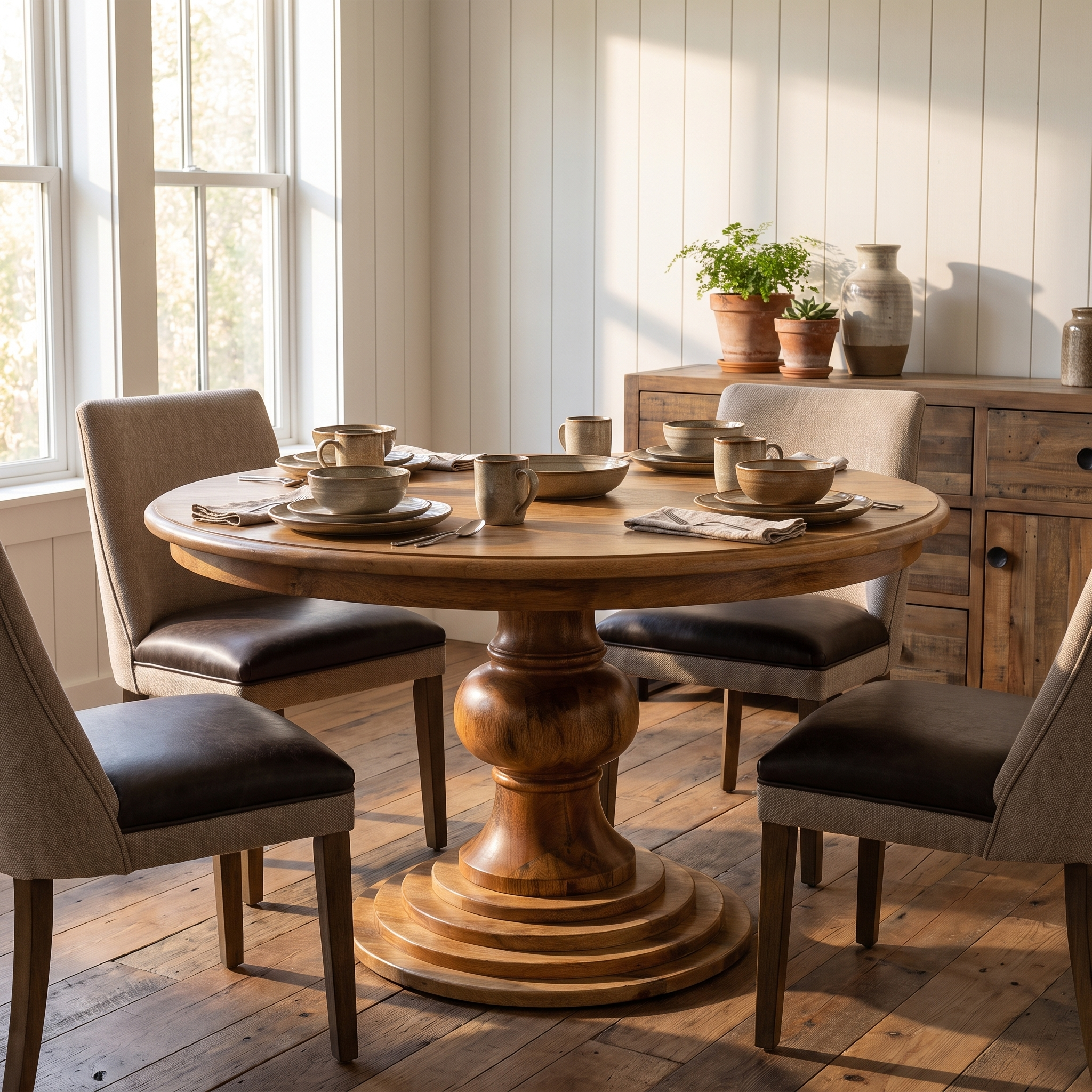 Round Turned Dining Table