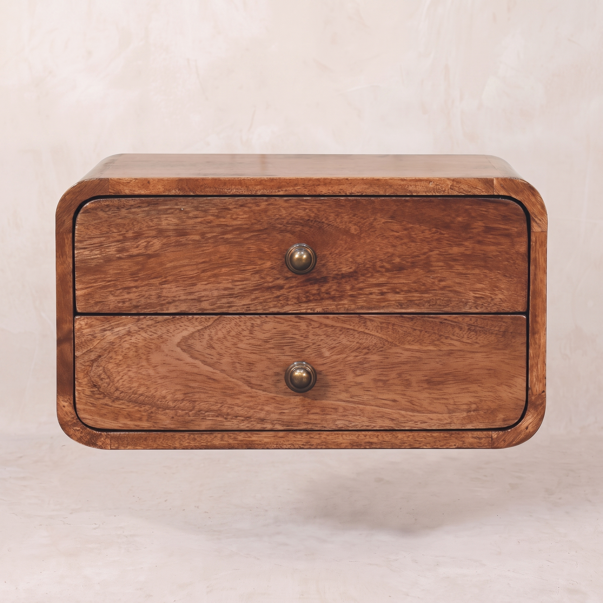 Honey Caramel 2 Drawer Floating Bedside