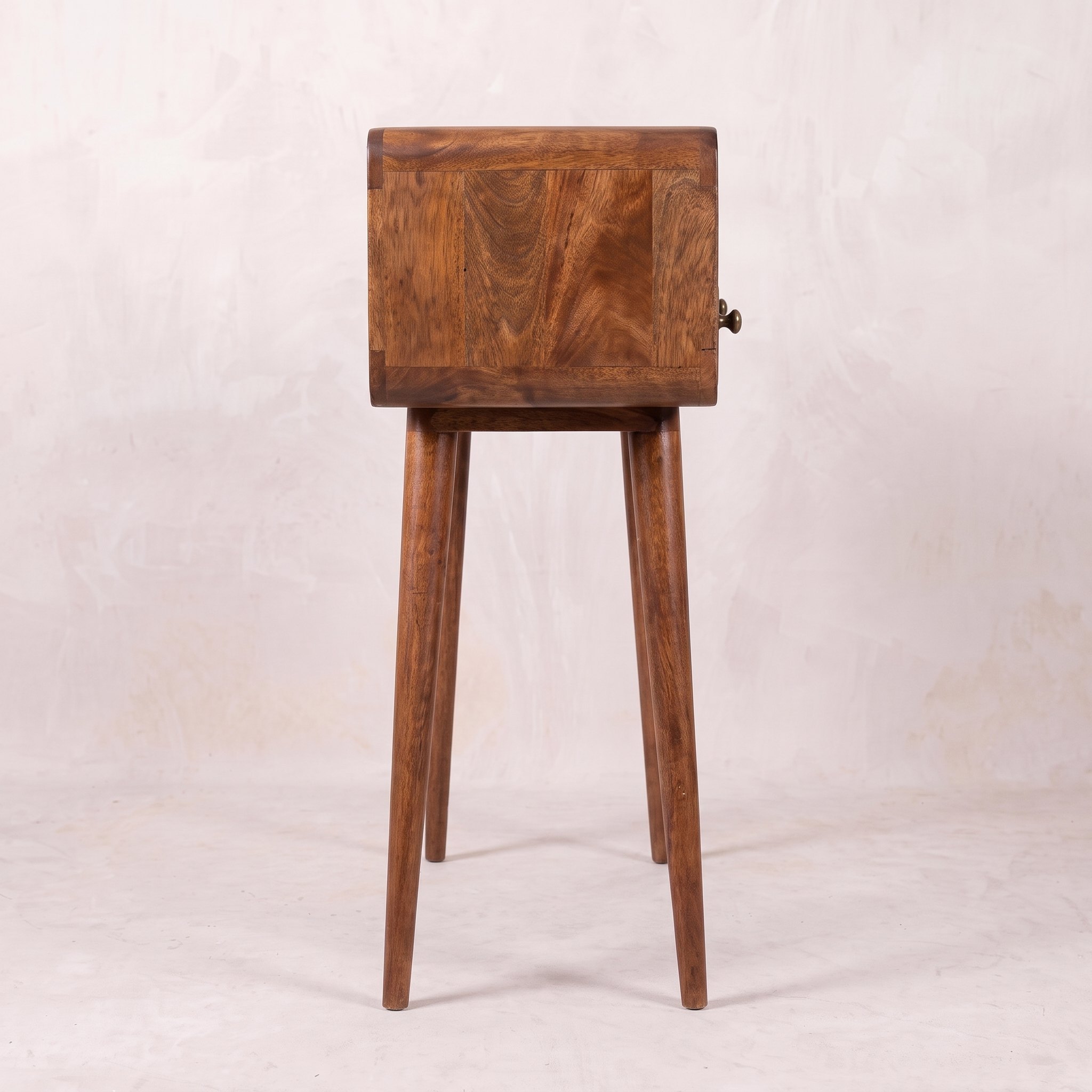 Curved Honey Caramel Console Table
