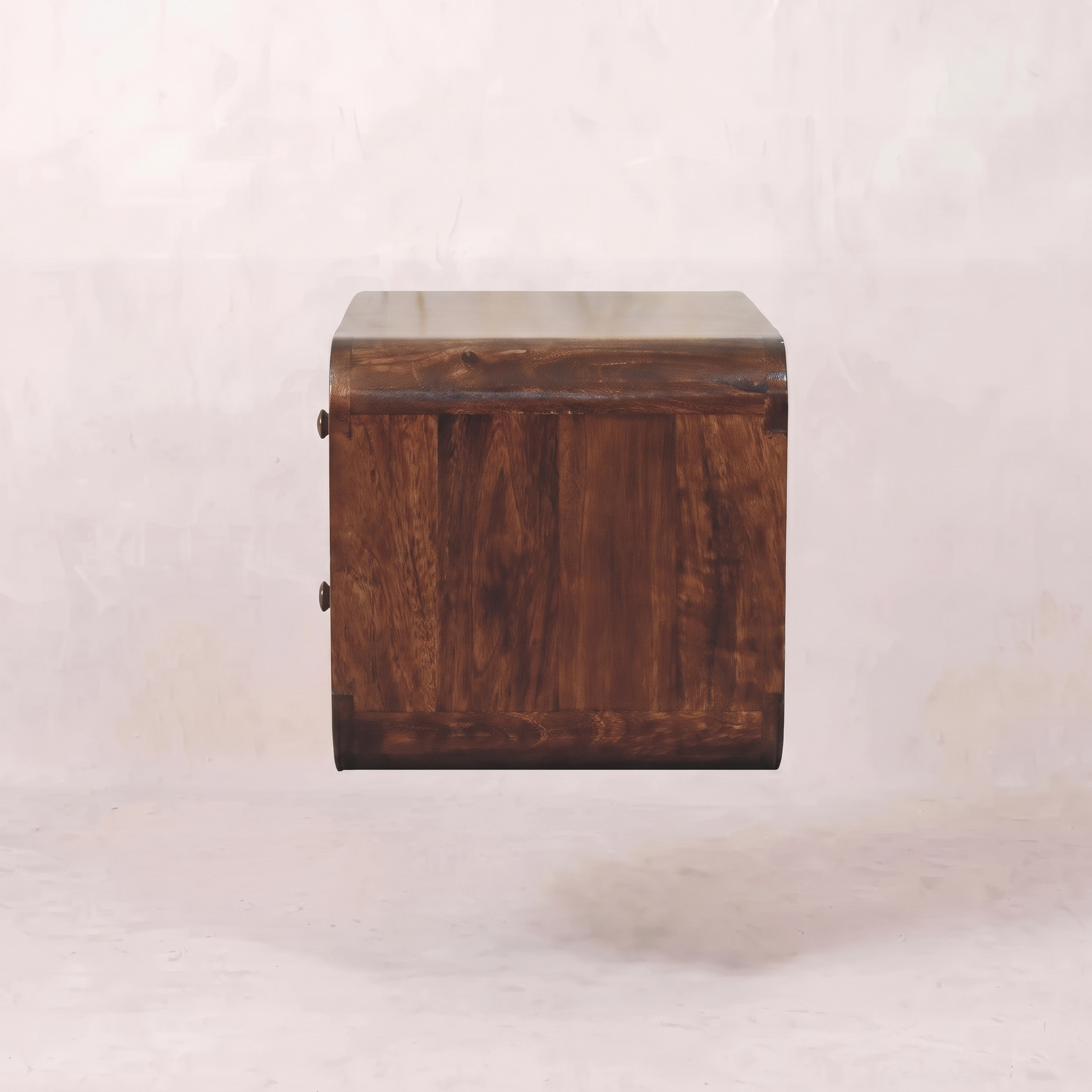Curved California Walnut Wall Mounted Bedside