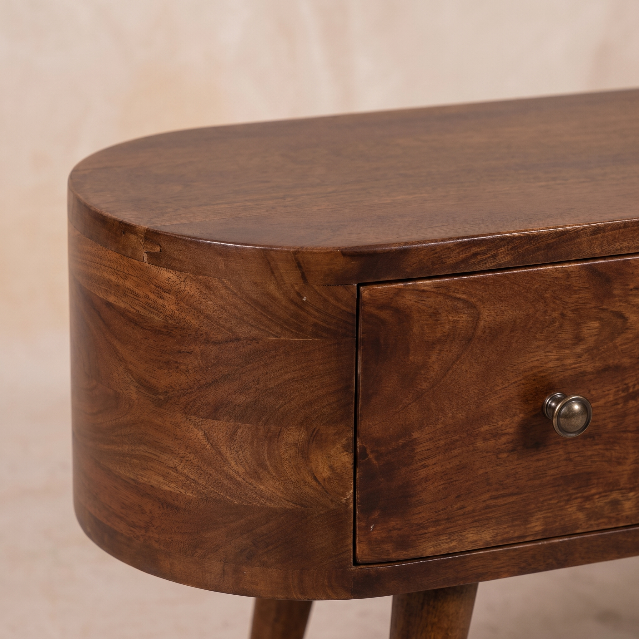 Chestnut Round Open Media Unit