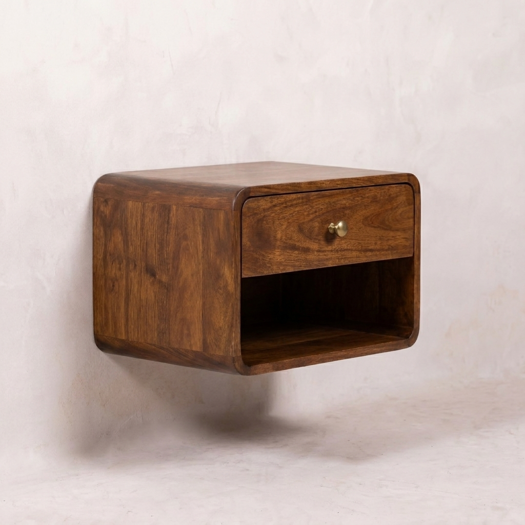 Chestnut Curve Floating nightstand