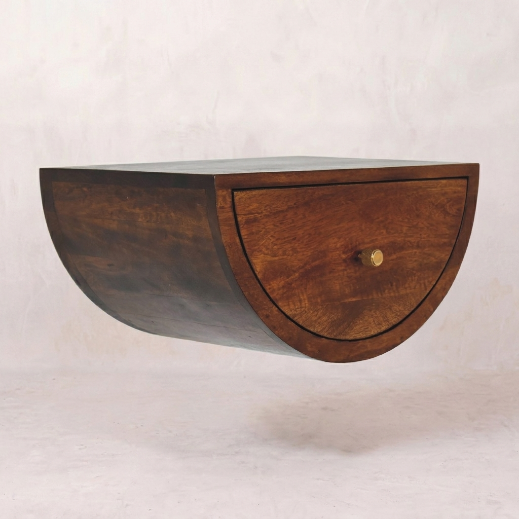 Chestnut Crescent Floating Nightstand