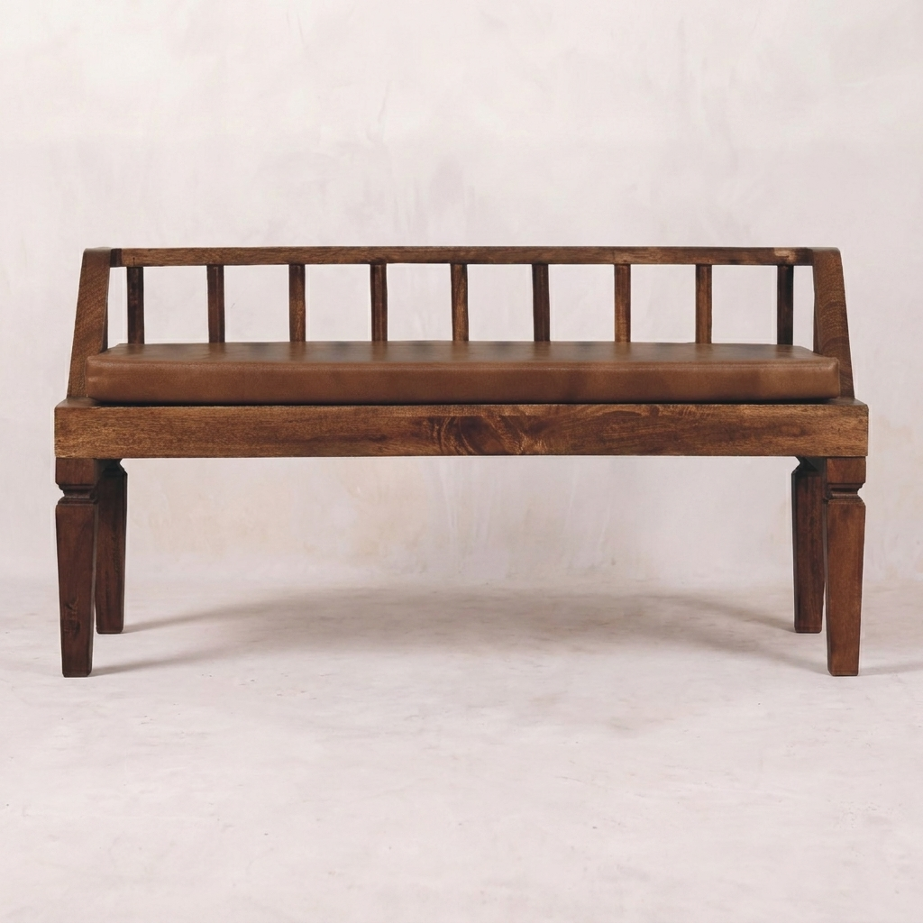 Bordeaux Leather Bench