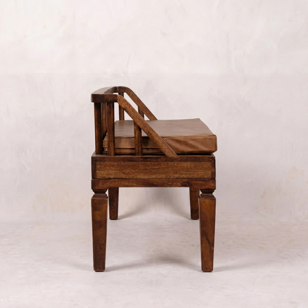Bordeaux Leather Bench