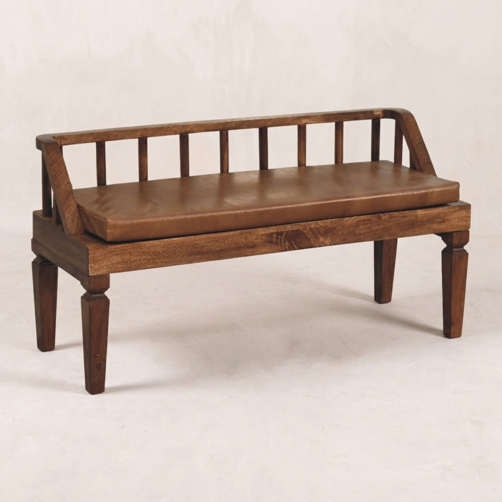 Bordeaux Leather Bench