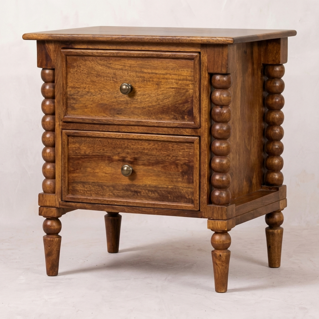 Solid Wood Amber Oak Nightstand 23.5"