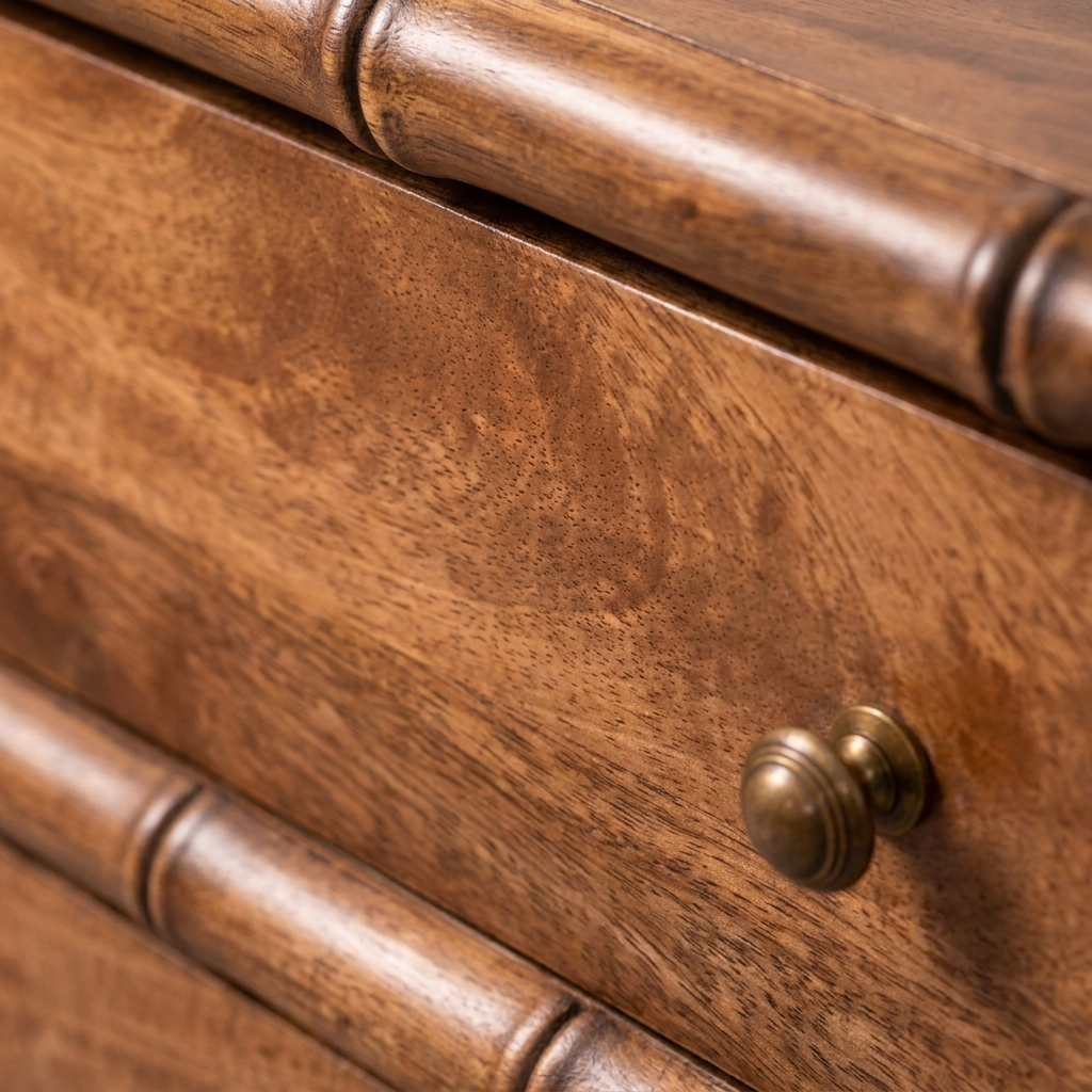 Bamboo Carved 3-Drawer Chest