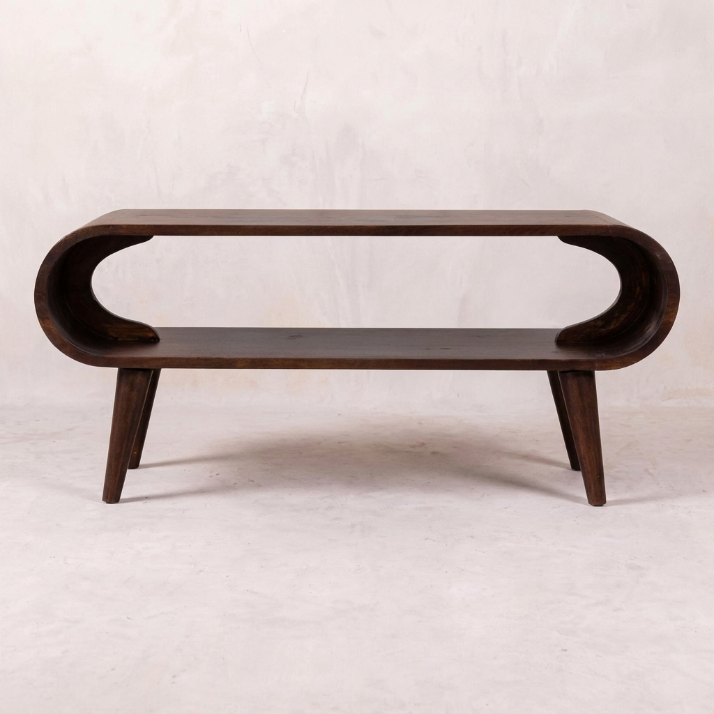 Amaya Walnut-Finish Solid Wood Coffee Table