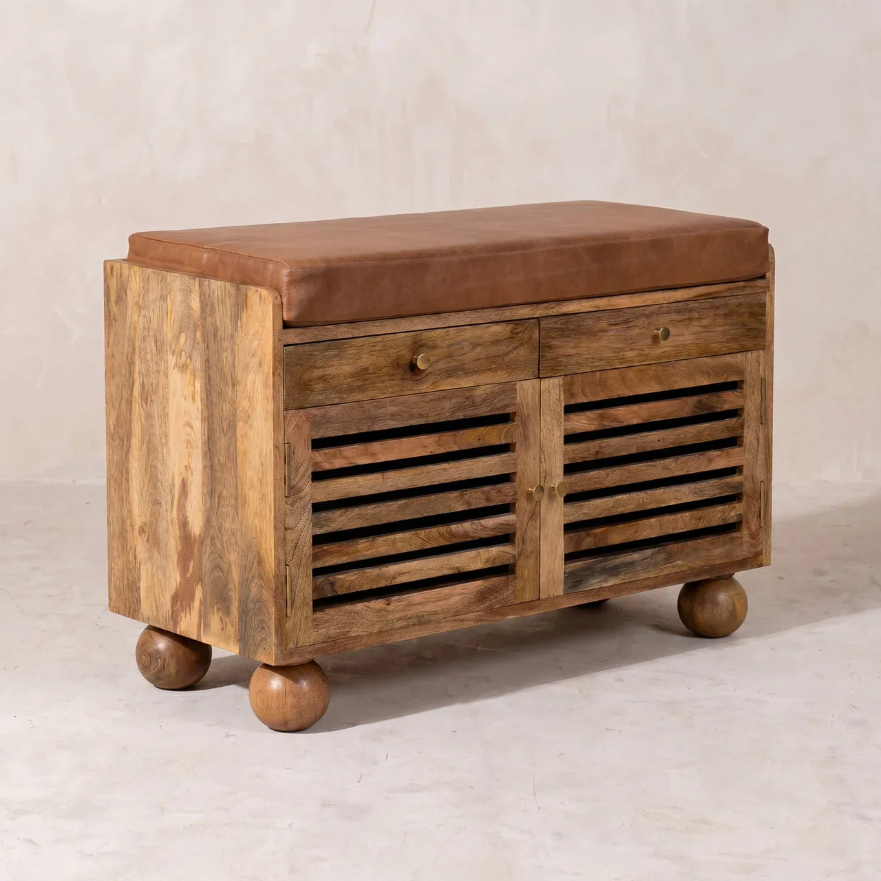 Oakridge Leather Shoe Cabinet