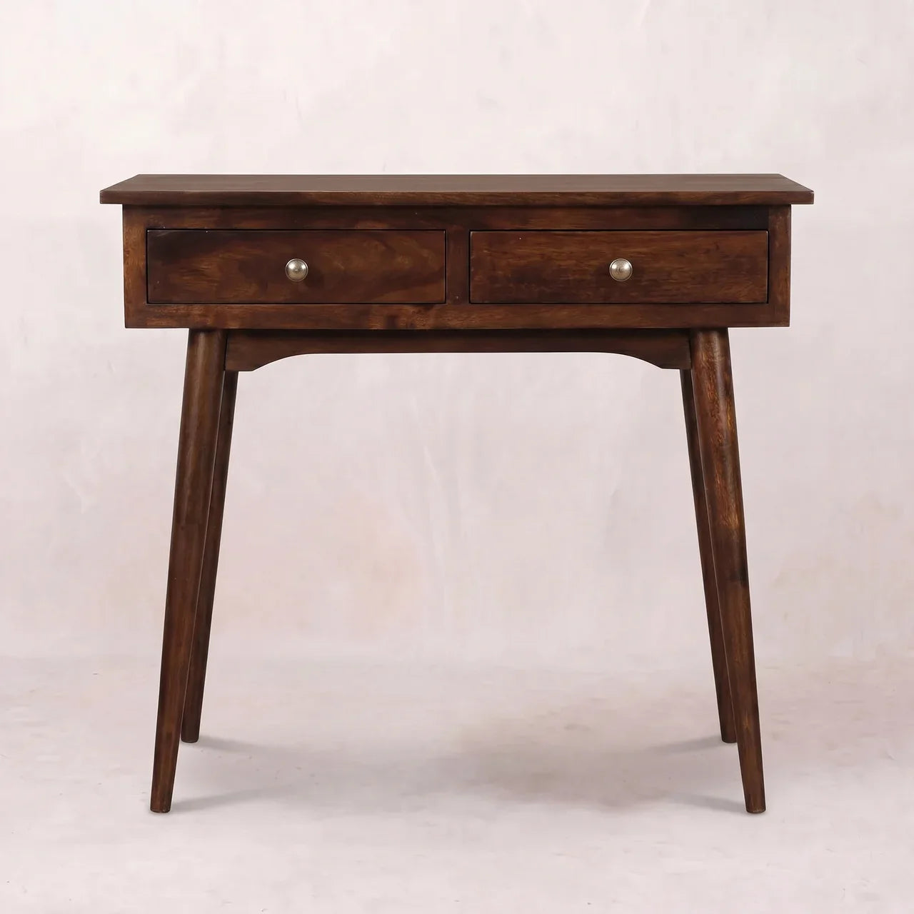 California Walnut Hallway 2 Drawer Console Table