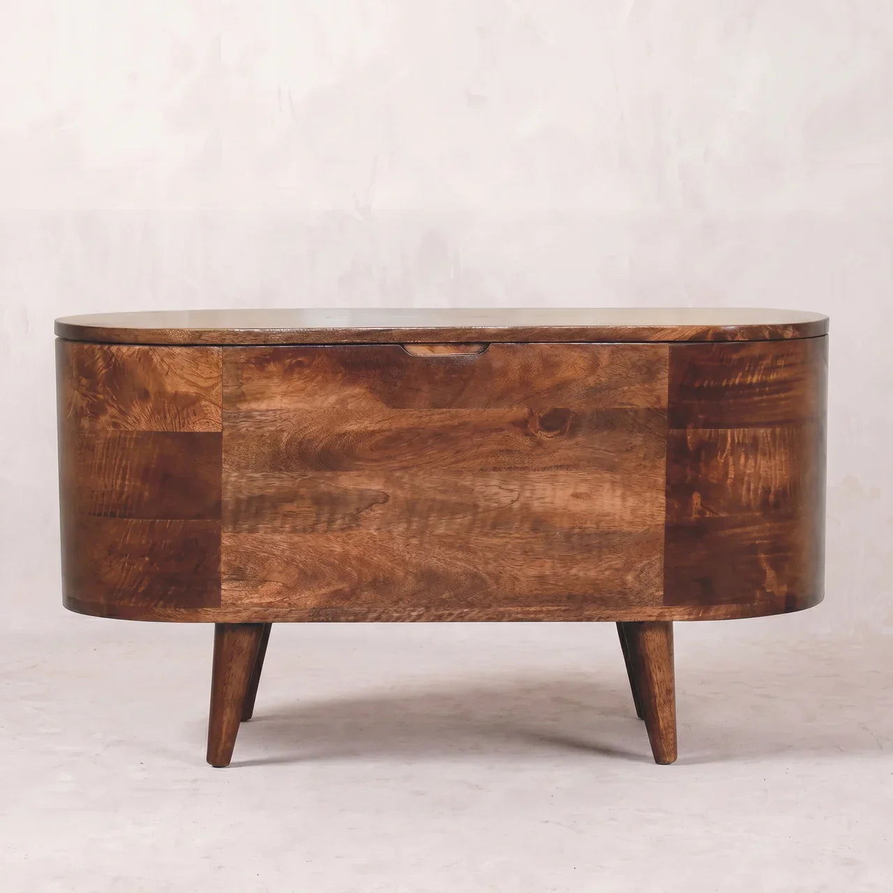 Honey Caramel Rounded Lid up Blanket Box