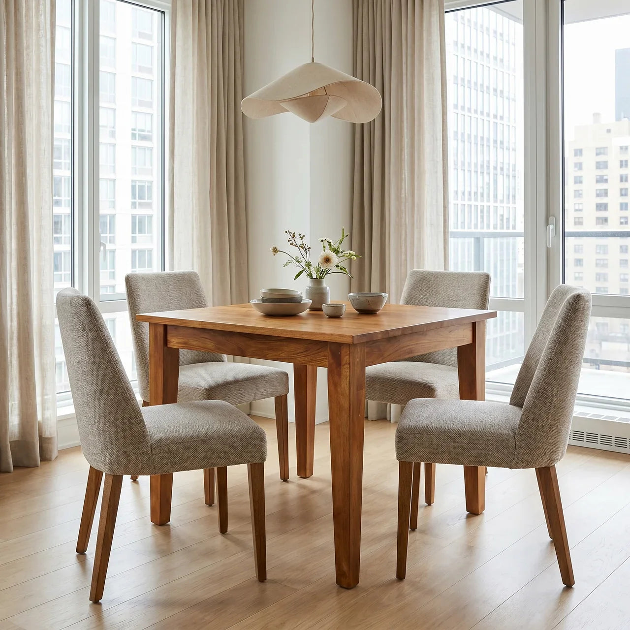 Golden Teak Solid Wood Dining Table