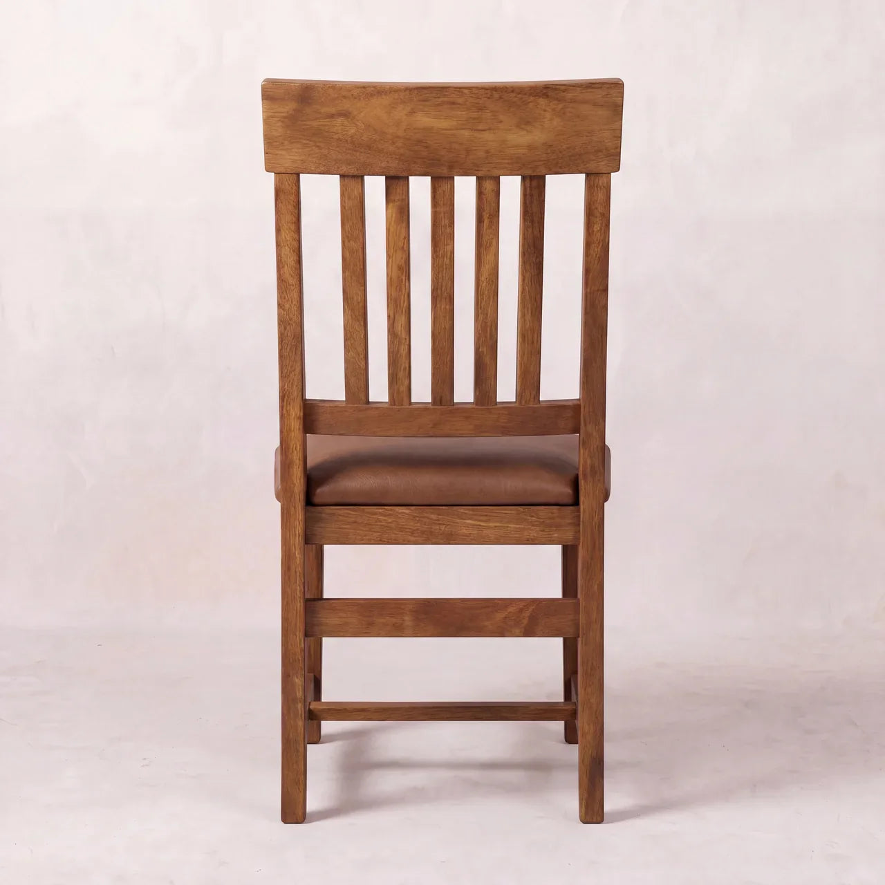 Leather Slatted Dining Chair