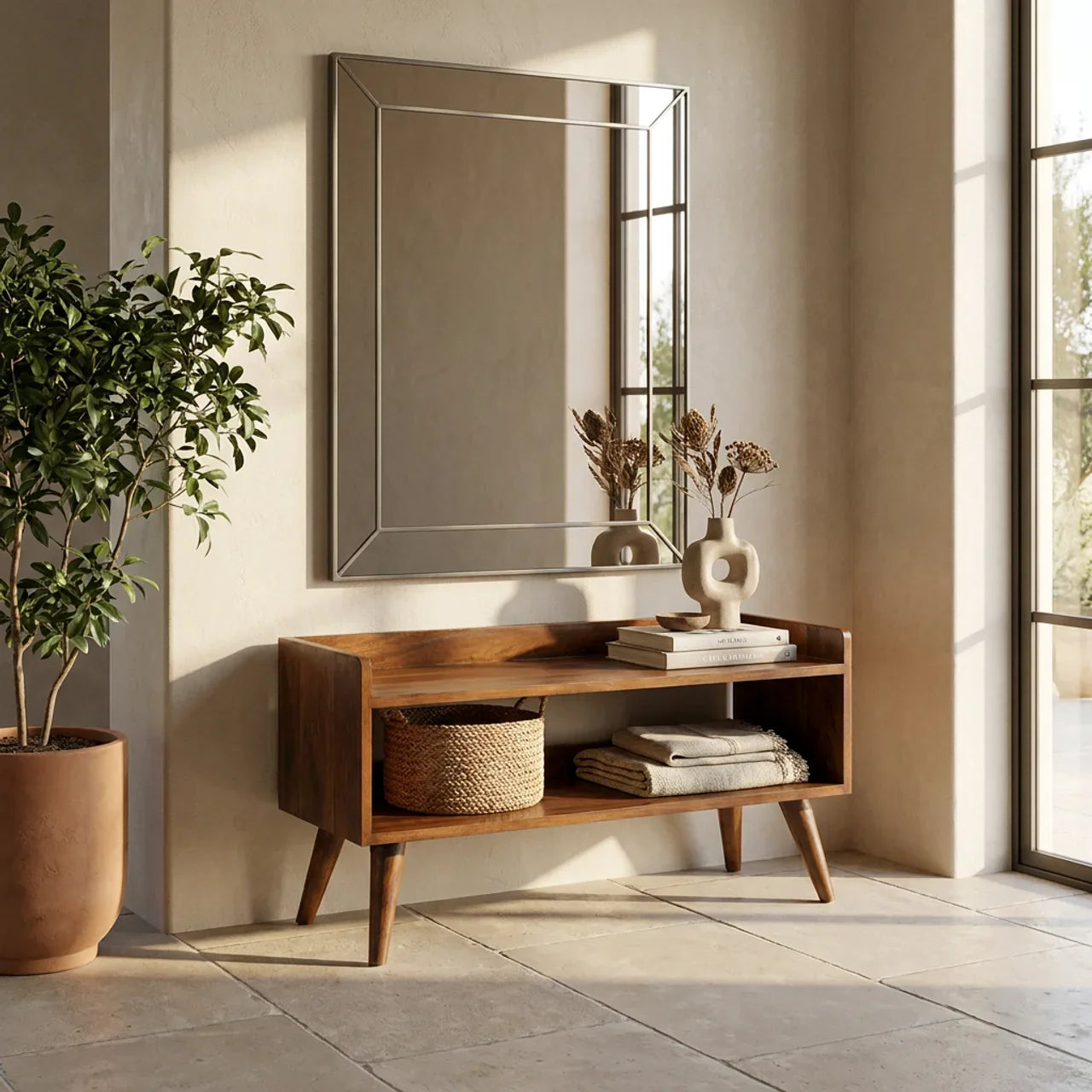 Chestnut Nordic Storage Bench