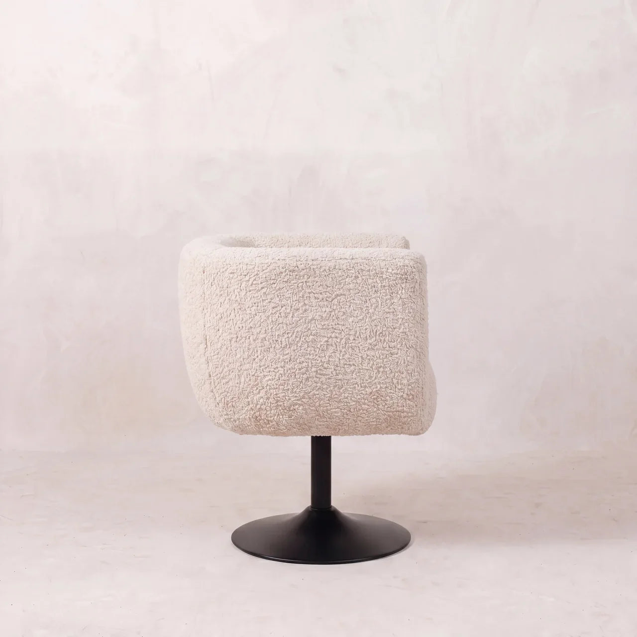 Cream Boucle Swivel Chair