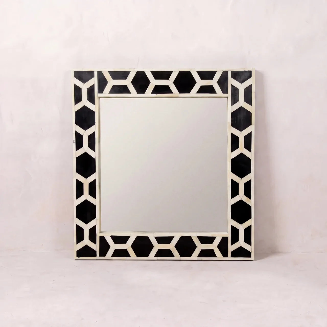 Square Bone Inlay Mirror Frame