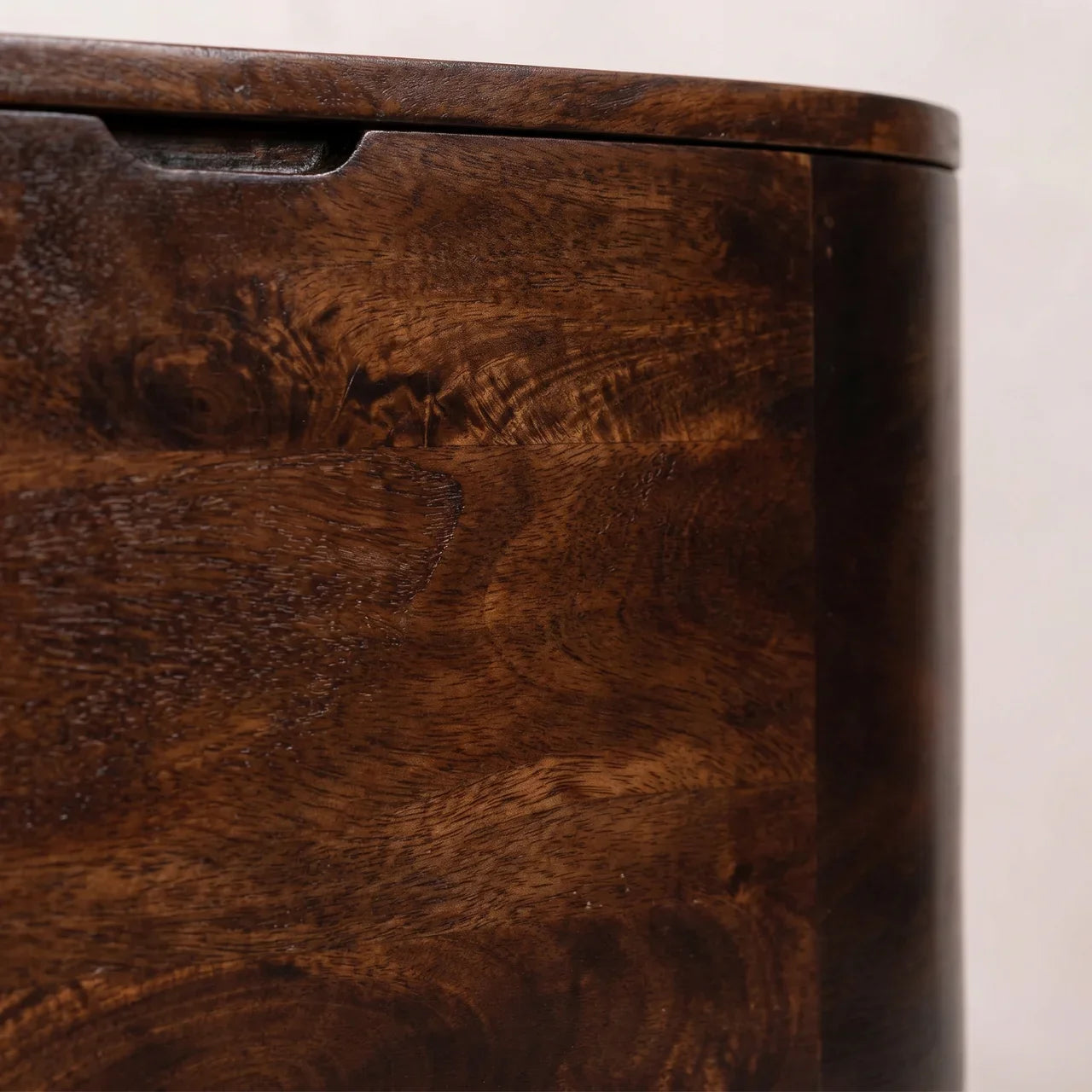 Light Walnut Rounded Lid-up Blanket Box