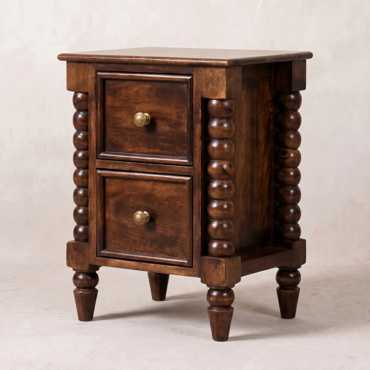 Solid Wood Winewood Oak Nightstand 21.5"