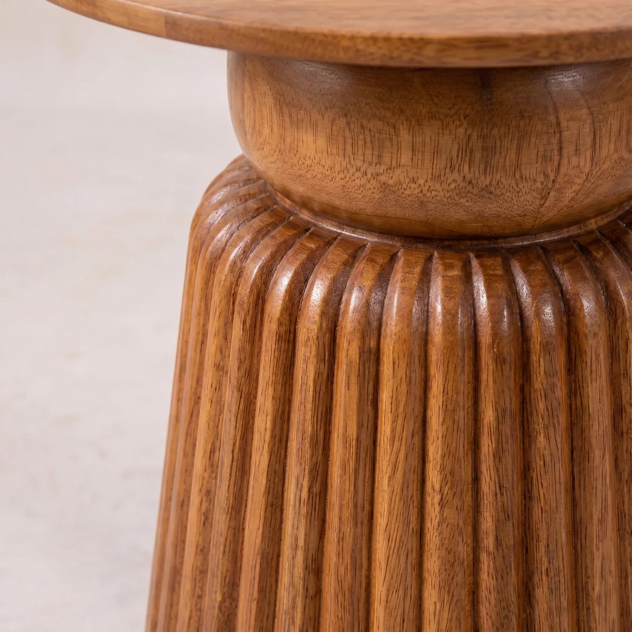 Amber Oak Round Side Table