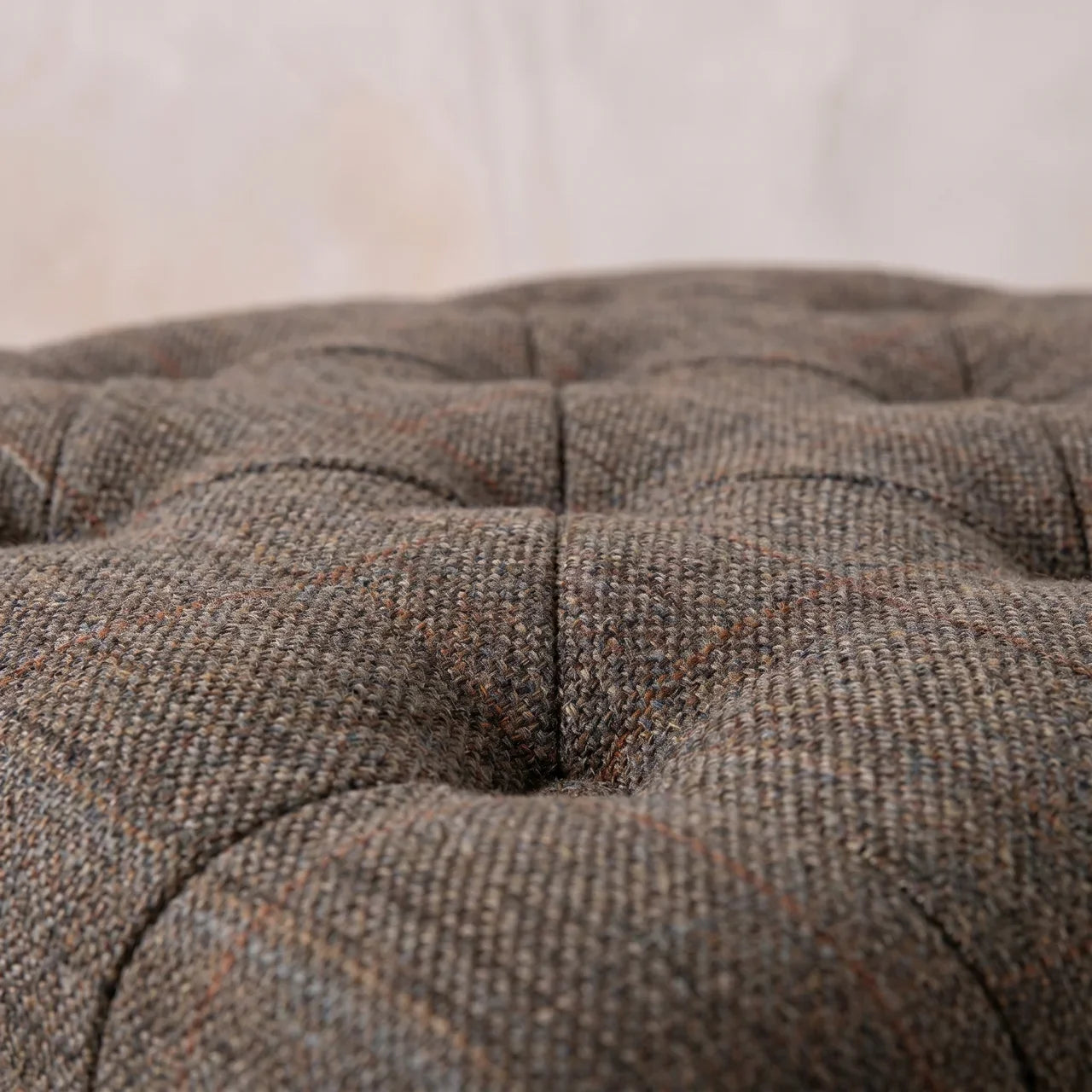 Multi Tweed Footstool with Shelf