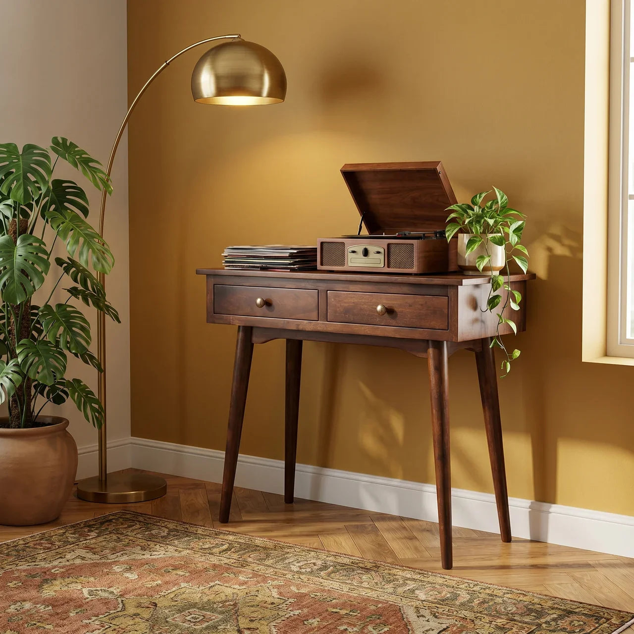 California Walnut Console Table