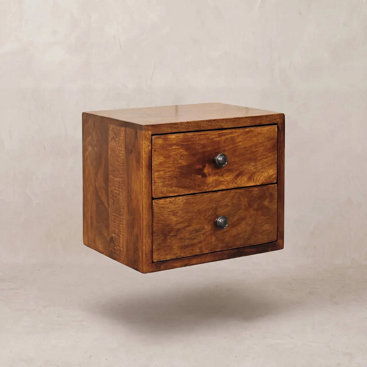 Solis 2-Drawer Chestnut Wall Mounted Nightstand