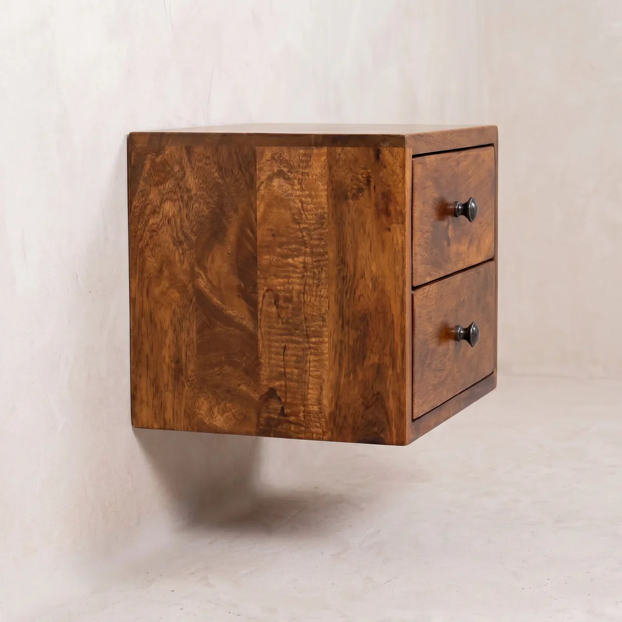 Solis 2-Drawer Chestnut Wall Mounted Nightstand