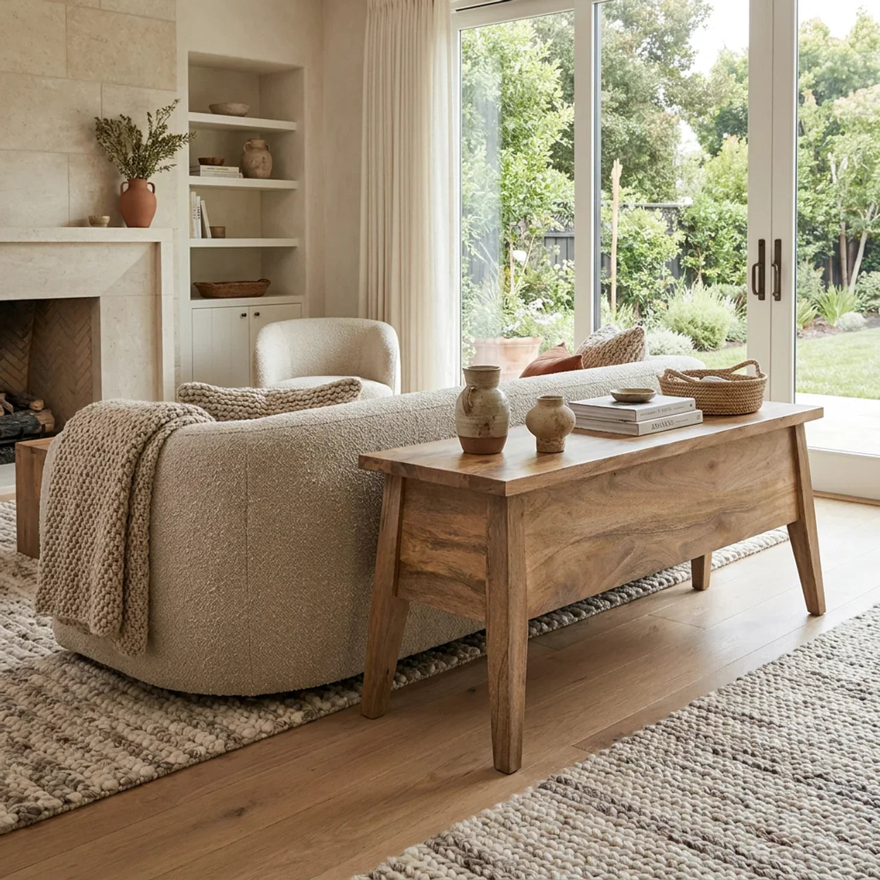 Solid Wood Lid Up Storage Bench