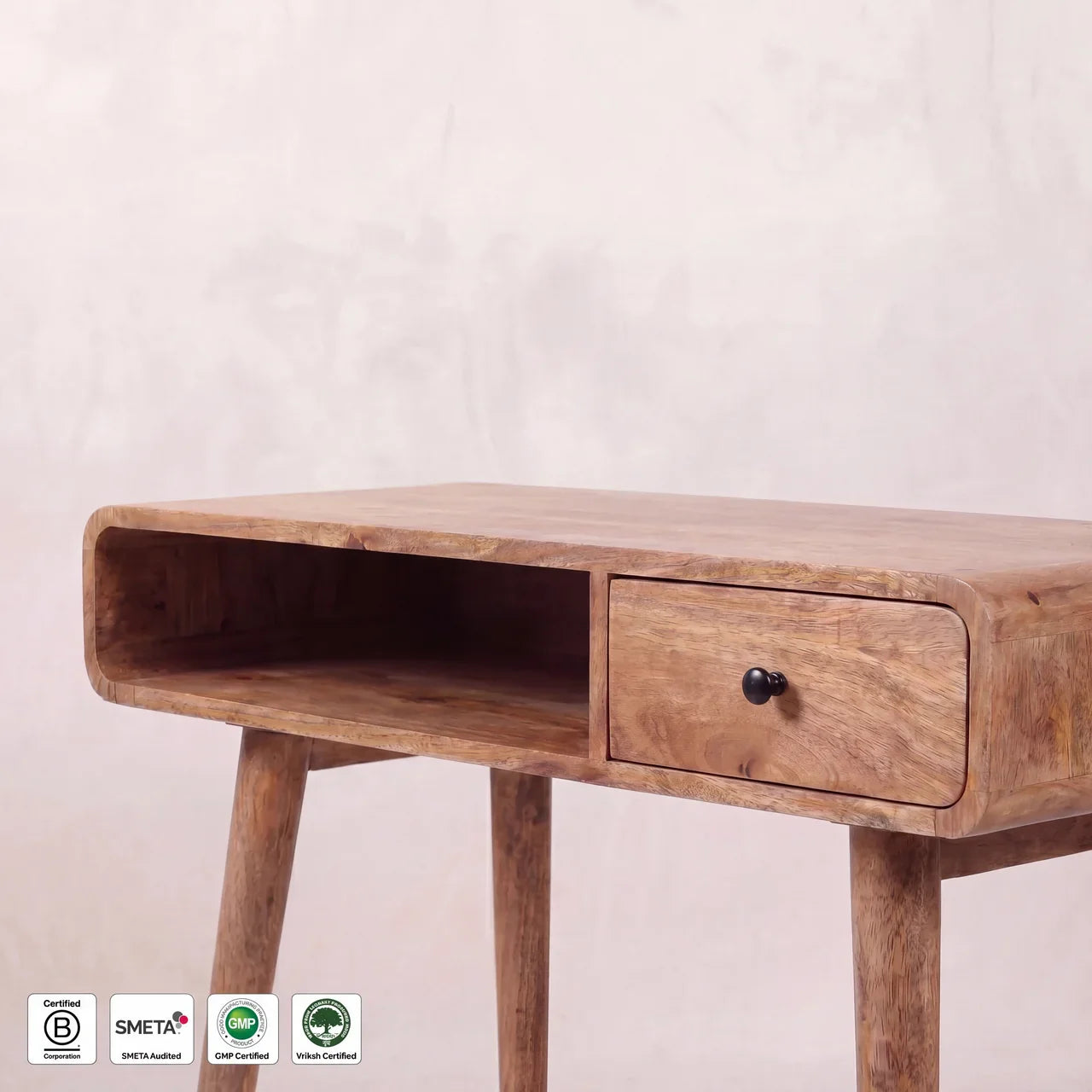 Curved Oak-ish Writing Desk