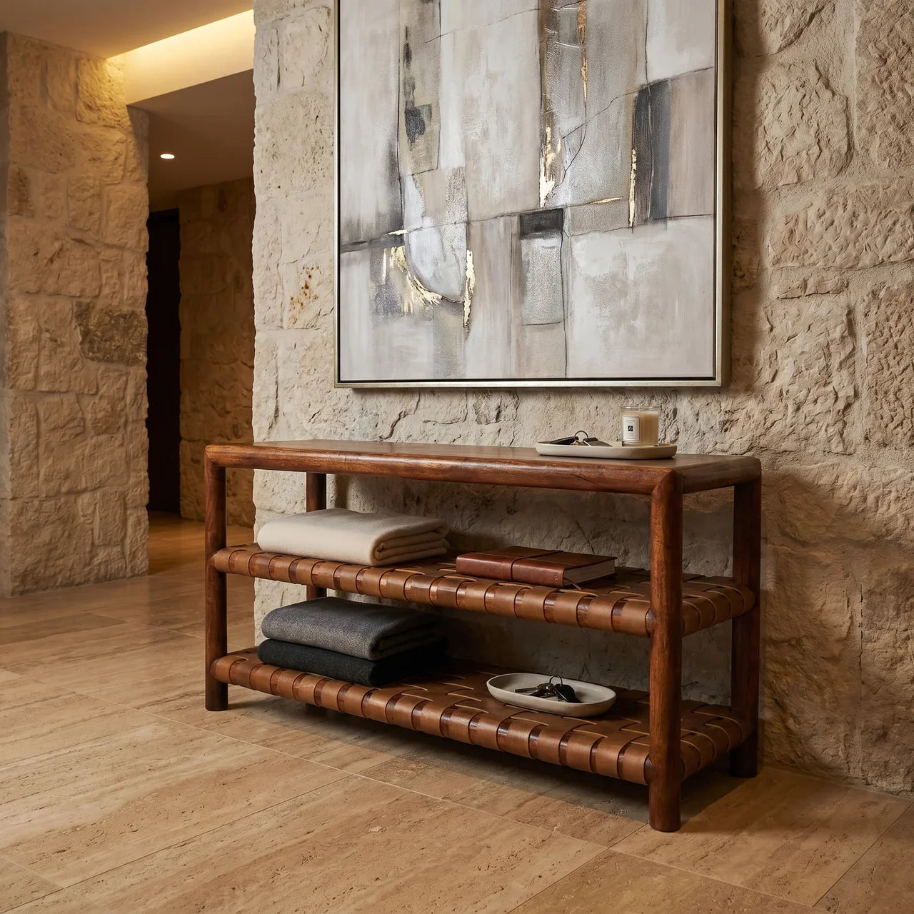 Regency Woven Chestnut 2 slot Shoe Rack
