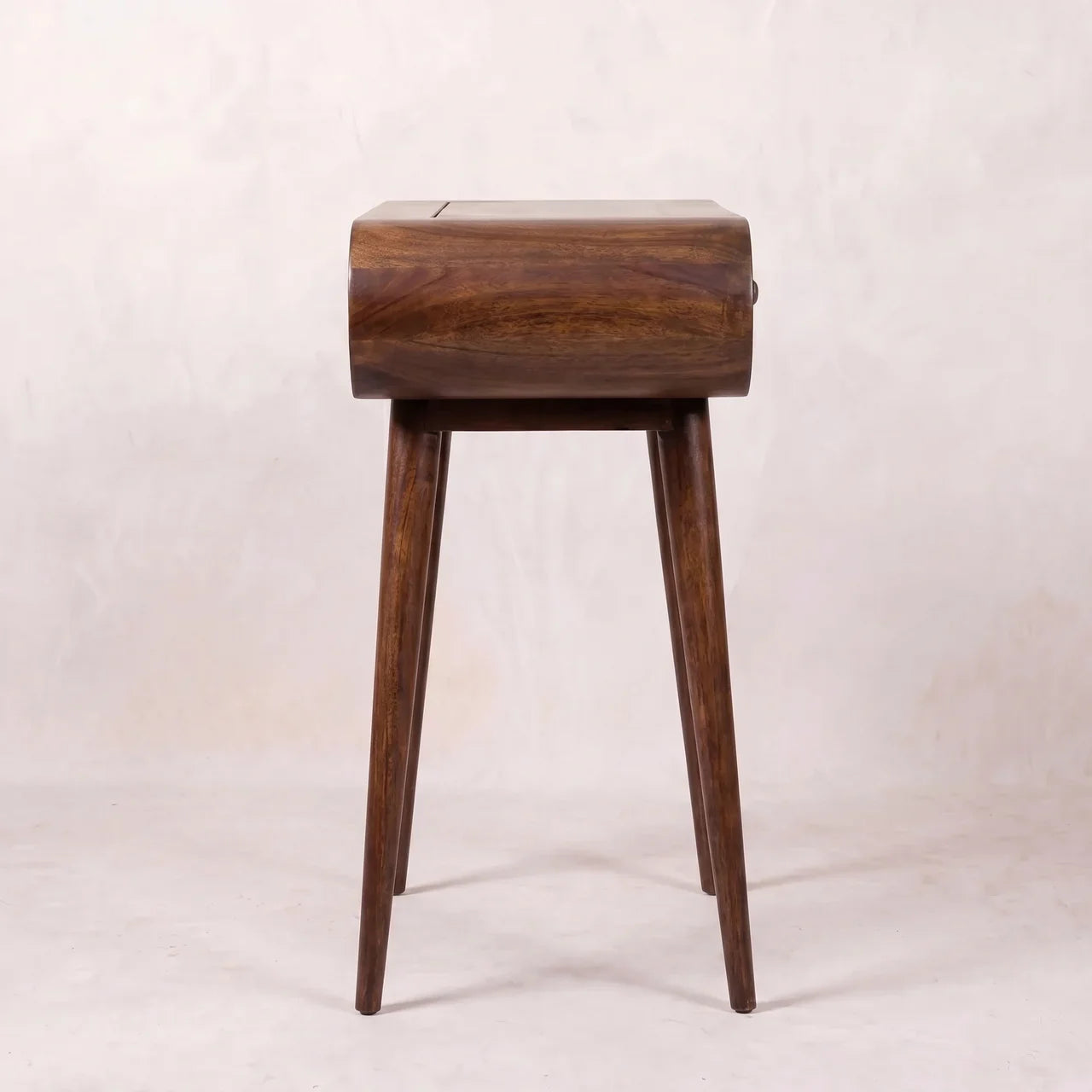 Mini California Walnut Dressing Table with Foldable Mirror