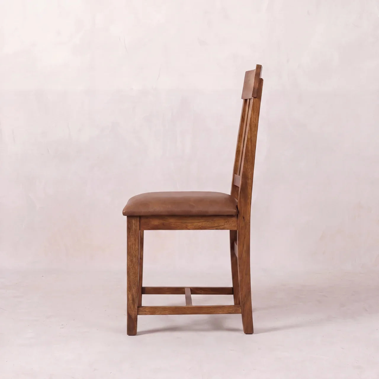 Leather Slatted Dining Chair