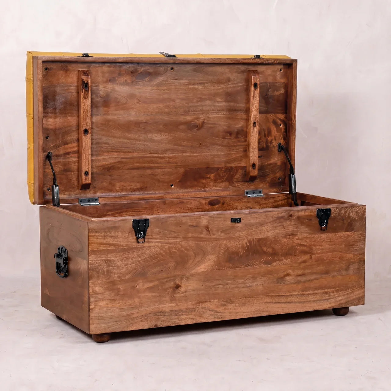 Buffalo Hide Honey Caramel Storage Trunk