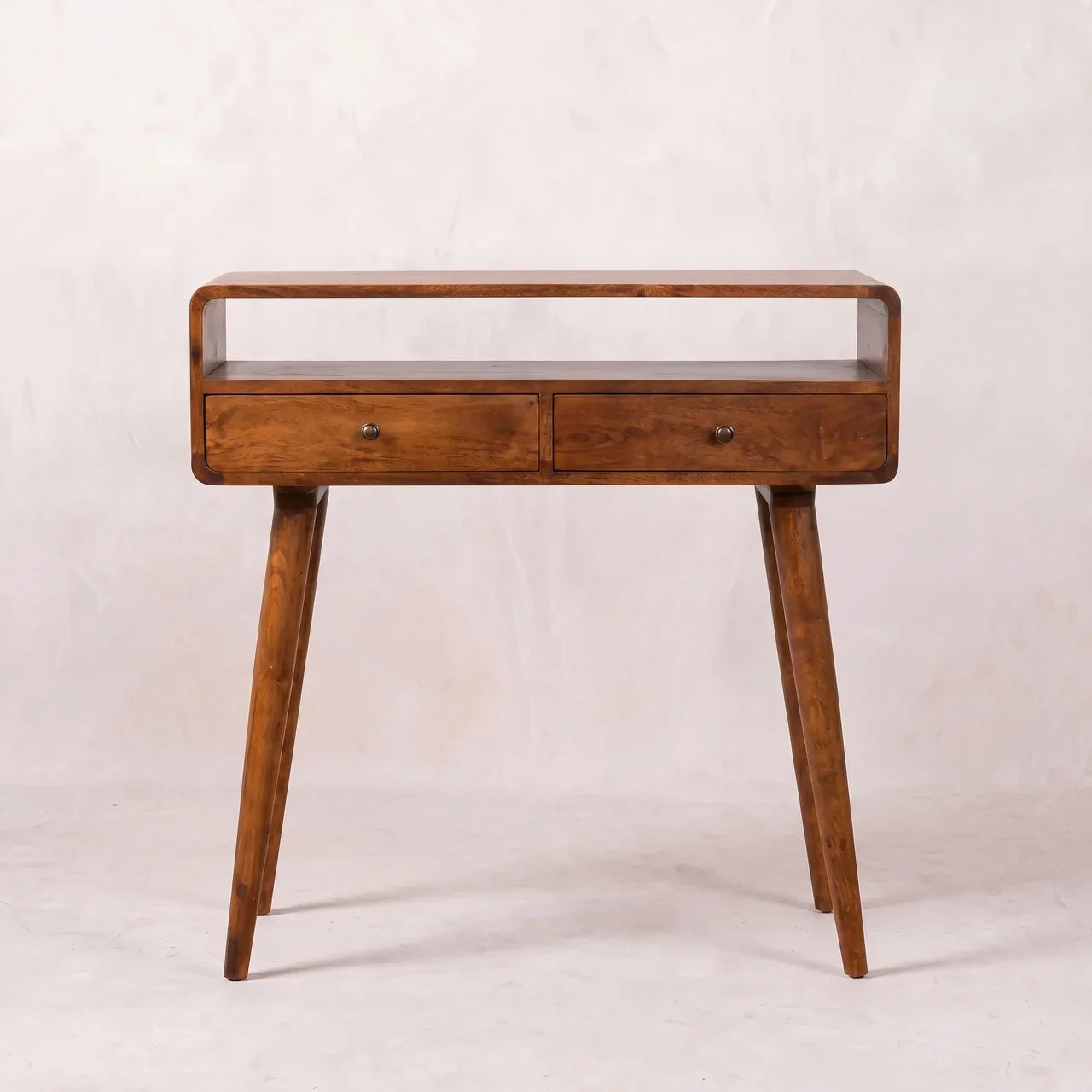 Curved Chestnut Console Table