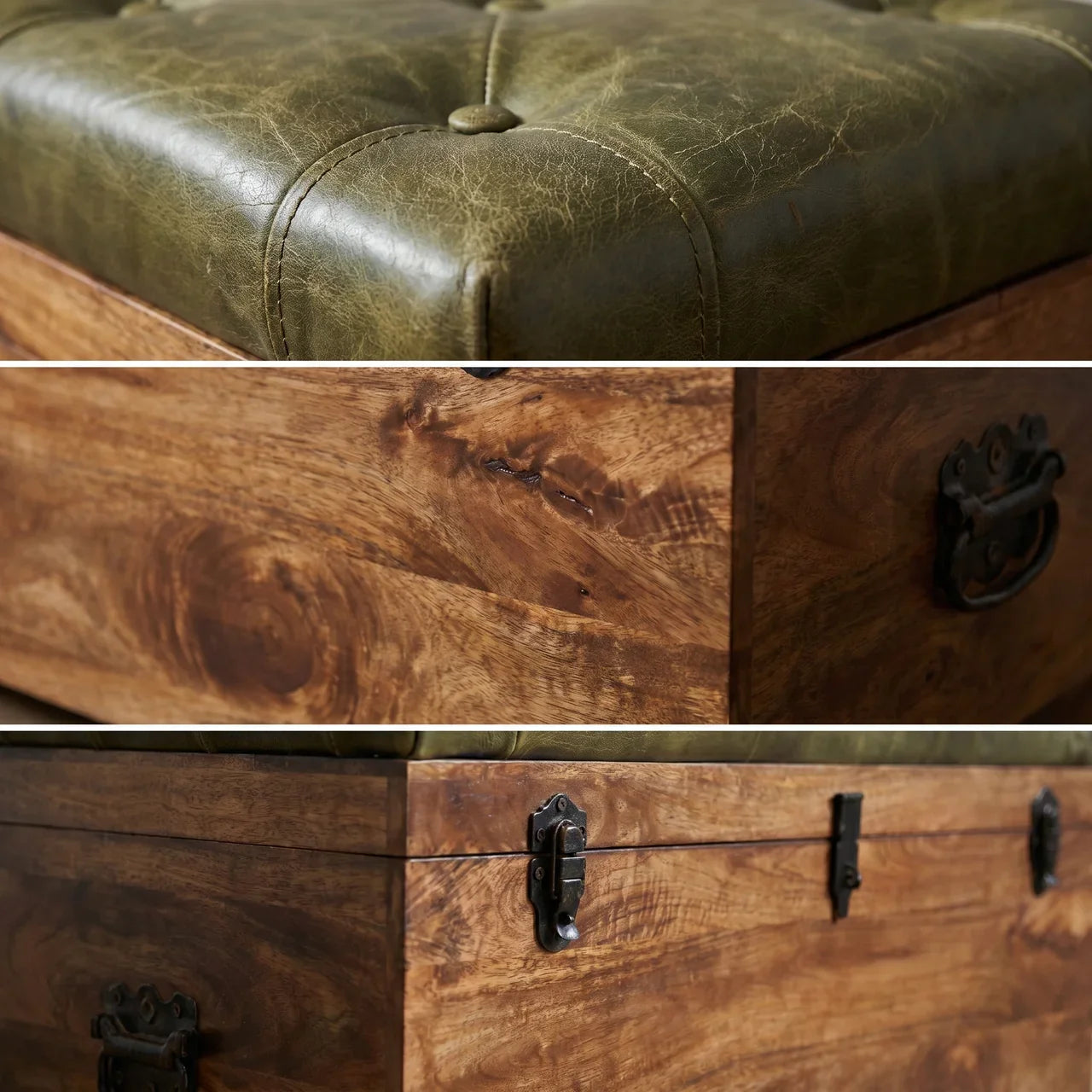 Roasted Almond Storage Trunk Bench