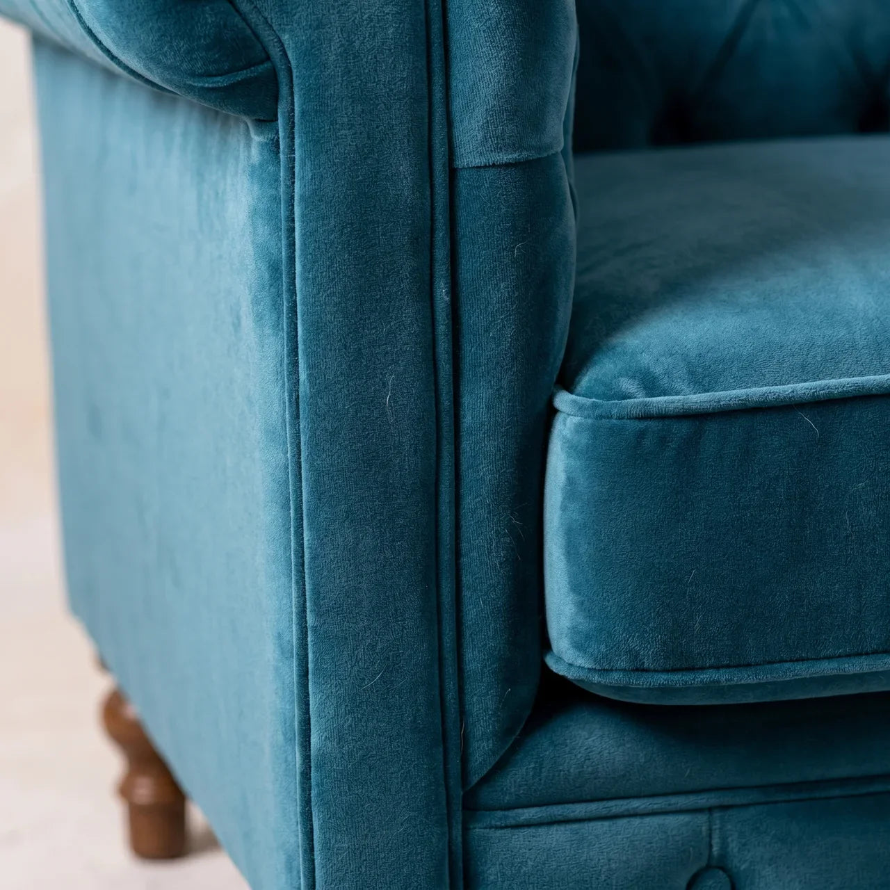 Teal Velvet Chesterfield Armchair