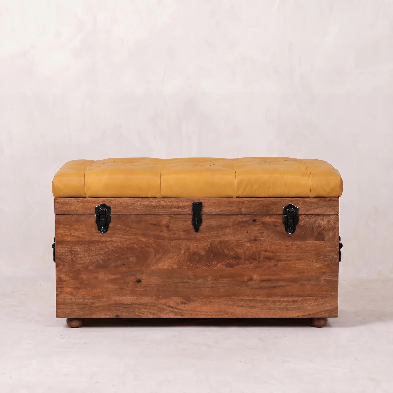 Buffalo Hide Honey Caramel Storage Trunk