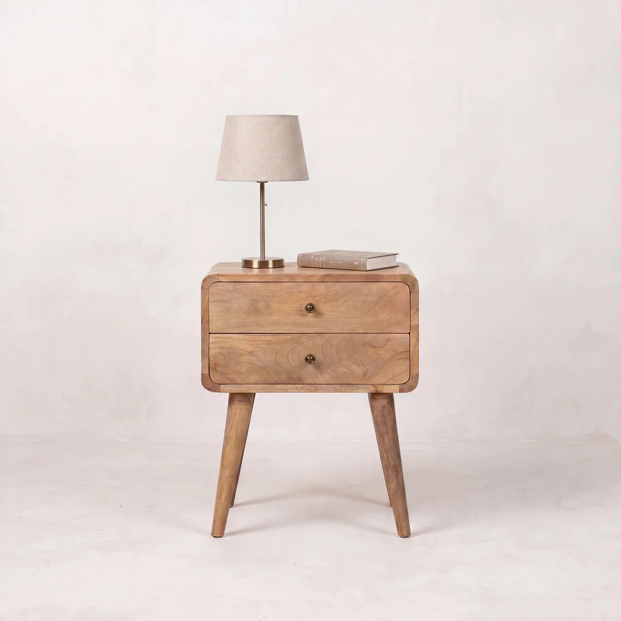 Curved Oak-ish nightstand