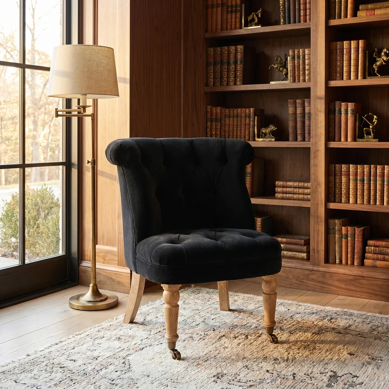 Black Velvet Accent Chair