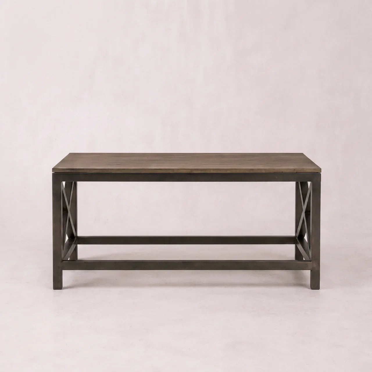 Industrial Cross Metal Oatmeal Coffee Table