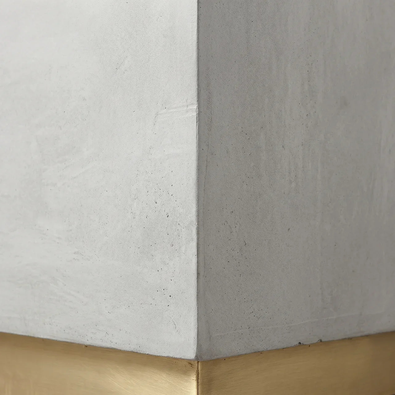 Cement Footstool with Gold Base