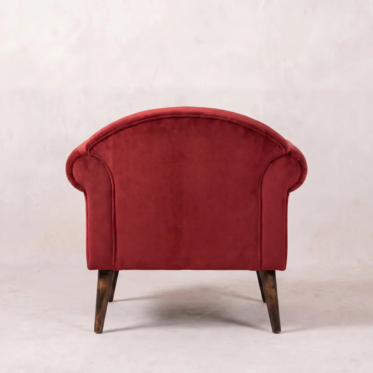 Wine Velvet Nordic Style Armchair