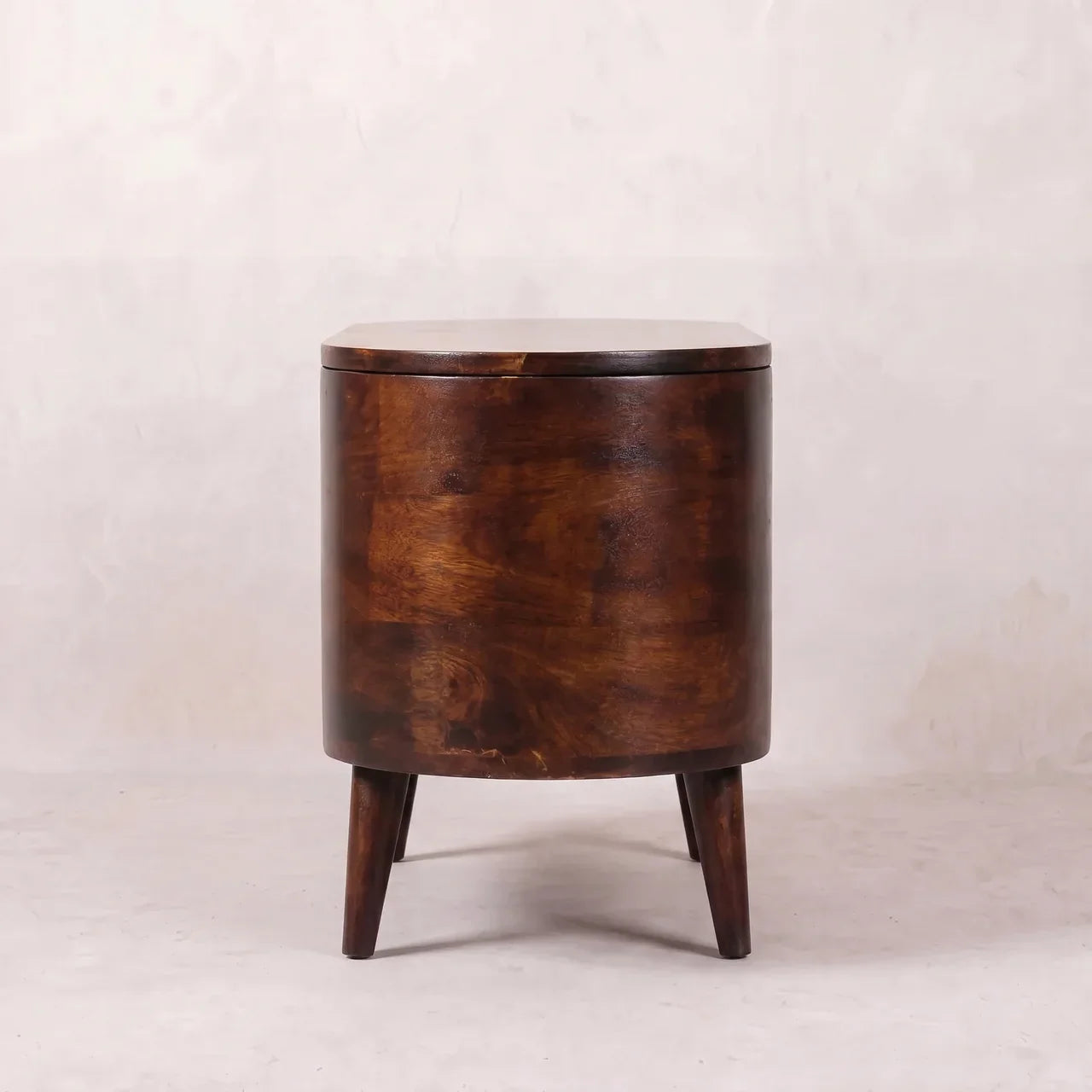 Light Walnut Rounded Lid-up Blanket Box