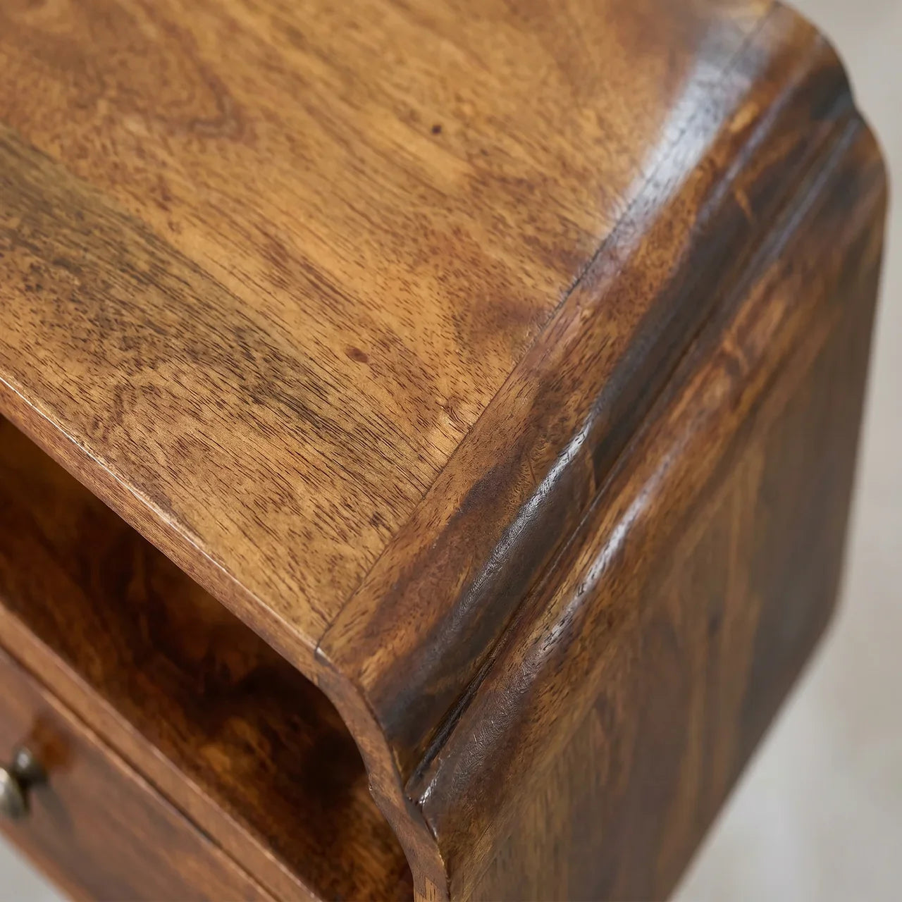 Avora Floating Chestnut Solid Mango Wood Nightstand