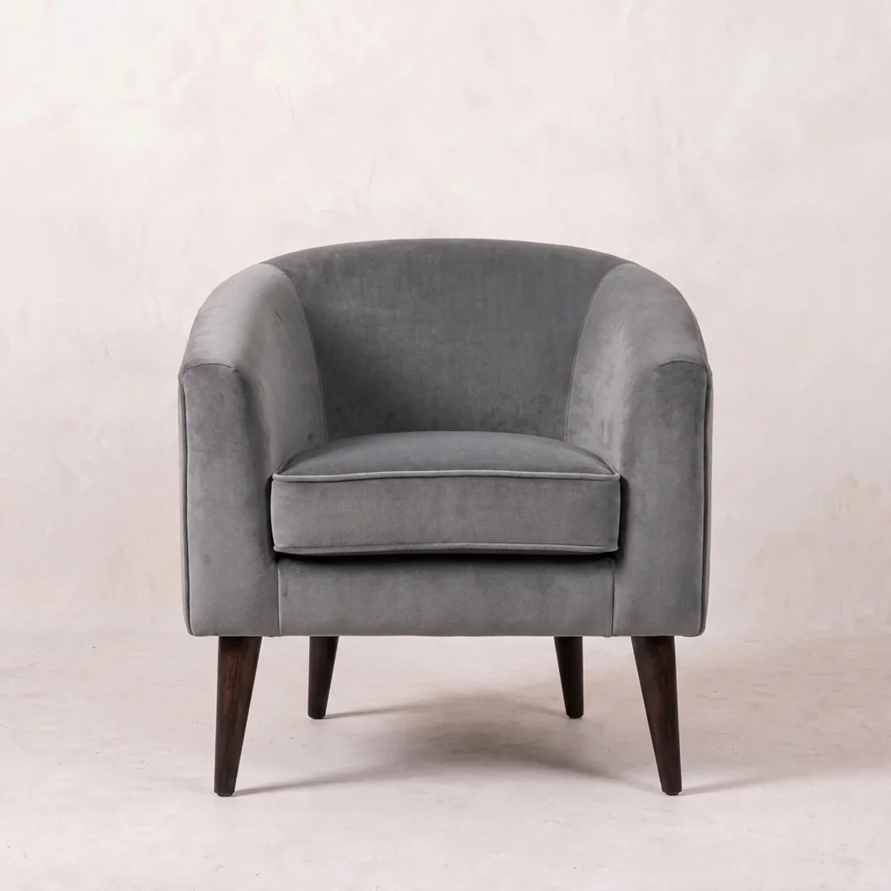 Grey Velvet Nordic Style Armchair
