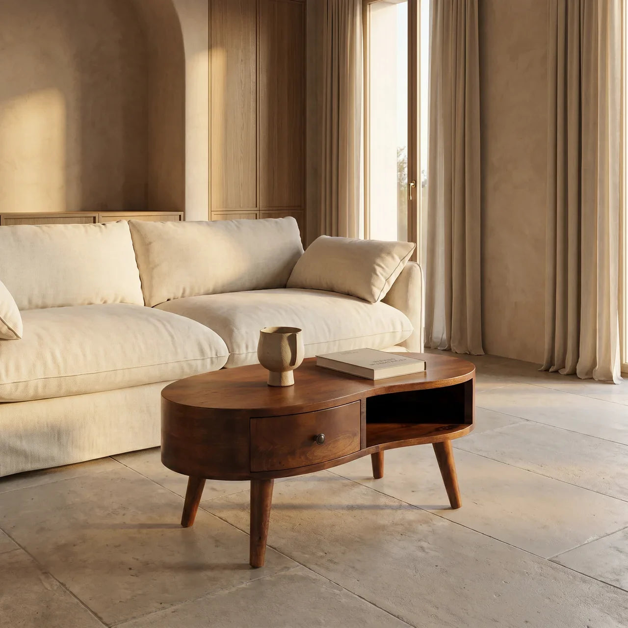 Mini Chesnut Wave Coffee Table