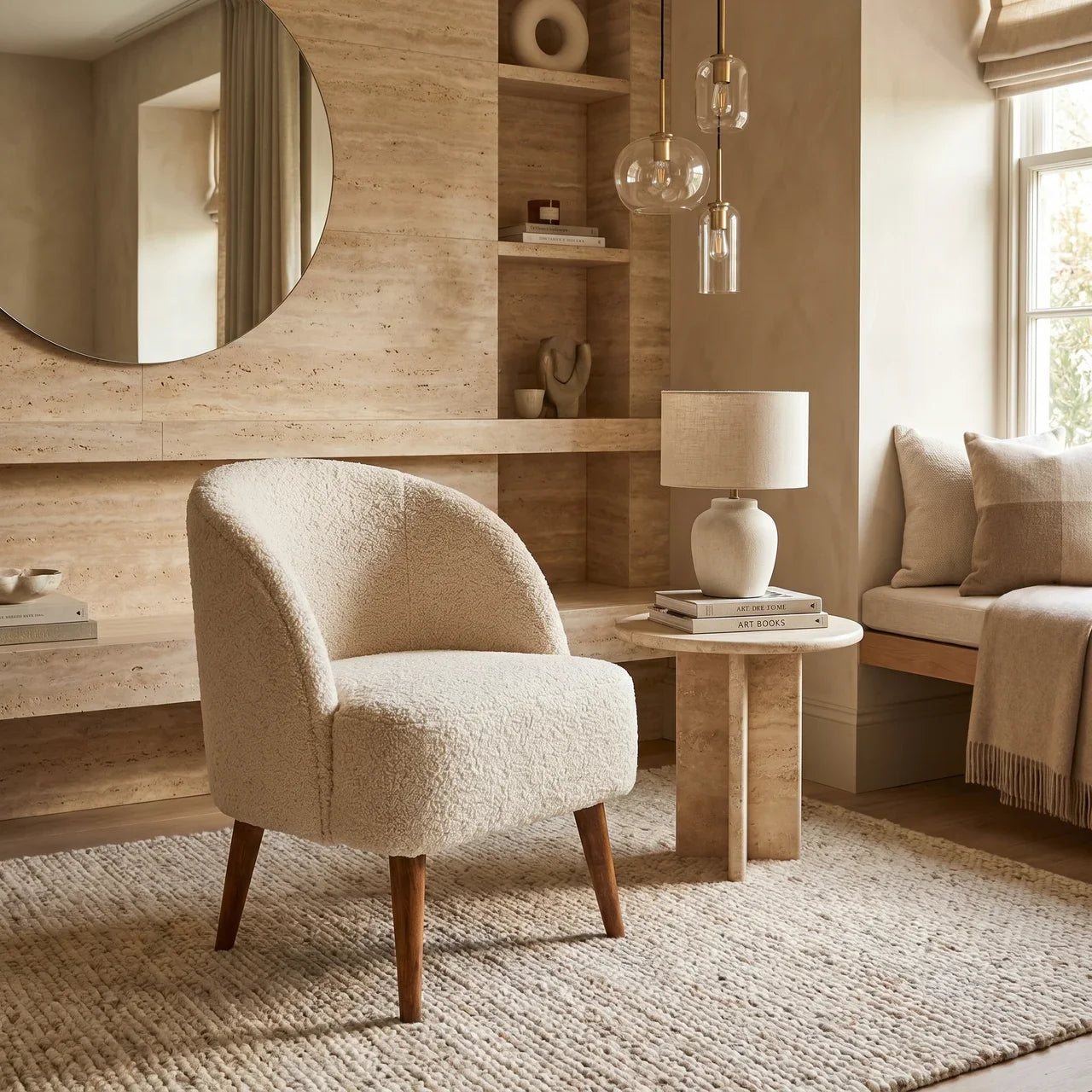 Cream Boucle Tub Chair