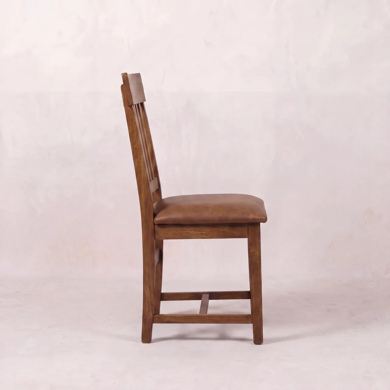 Leather Slatted Dining Chair